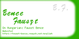 bence fauszt business card